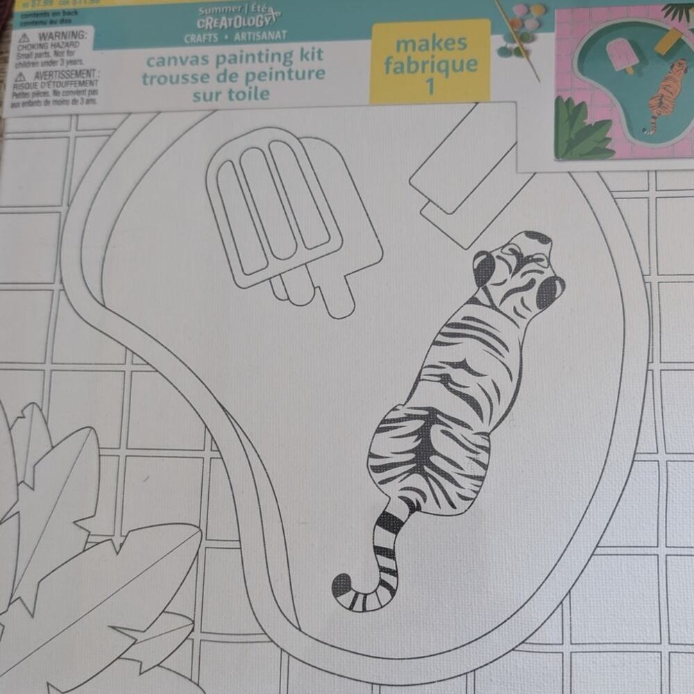 Summer Creatology Canvas Paint Kit - Tiger & Popsicle